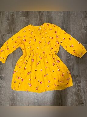 Old Navy Yellow Floral Girls Dress